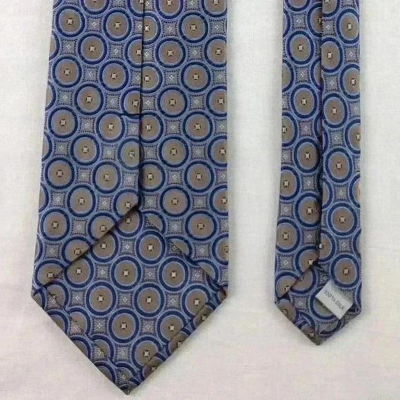 Burma Bibas Tan Multi-Color Silk Tie 59" x 4" - Picture 3 of 4